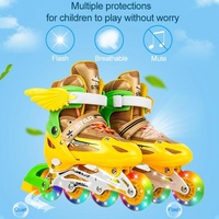 Adjustable Kids Roller Skates Set - Single Flash Wheels - Size s - Pink thumbnail