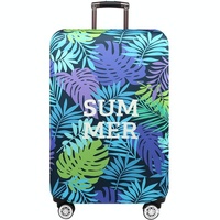 Stretchy Luggage Dust Cover - Durable & Protective - Size l - Sword Leaf Forest - L thumbnail