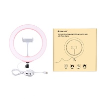 26cm Dimmable Led Ring Light with Tripod and Phone Clamp - Pink thumbnail