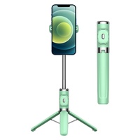 Wireless Selfie Stick with Remote Tripod - Compact Design - Green thumbnail