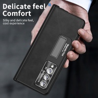 Magnetic Phone Case for Samsung Galaxy z Fold 4 - Napa Pattern - Brown thumbnail