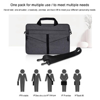 Stylish Zipper Laptop Bag With Shoulder Strap - Durable & Breathable - Light Grey thumbnail