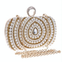 Stylish Pearl Handbag for Fashion Banquets and Parties - Gold thumbnail