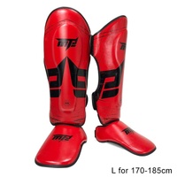Thickened Leg Guards For Freestyle Grappling Thai Boxing And Taekwondo - Red thumbnail