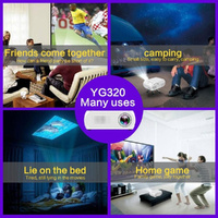 Mini Led Projector Home Theater Supports Hdmi & Av & Sd & Usb - Silver thumbnail