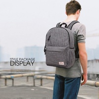 Multi-function Canvas Laptop Backpack - Fits 15.6 Macbook Samsung Sony Dell Alienware Chuwi Asus Hp - 42x29x13cm - Baby Blue thumbnail