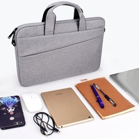 Portable 14.1 Laptop Tablet Bag With Dual Pockets And Soft Handle - Navy Blue thumbnail