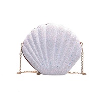 Sequined Shell Crossbody Bag Single Shoulder Fashion Accessory - White thumbnail