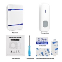 Wireless Waterproof Doorbell Receiver - 110Db Low Power 300M Range 53 Music Options Night Light - White thumbnail