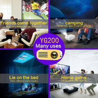 Portable Mini Led Projector For Home Theater - Av / Sd / Hdmi - Black White thumbnail