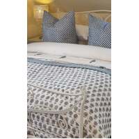 Kolka Palm & Pine Reversible Quilt 100% Cotton Blue - King Size thumbnail