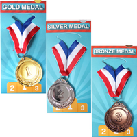 Set of 3 Gold Silver Bronze Medals Sports Day Awards School Events Olympics Parties thumbnail