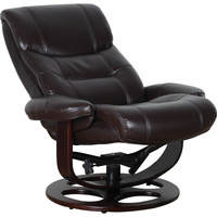 Julio Faux Leather Premium Reclining Lounge Arm Chair w/ Ottoman Swivel Sofa thumbnail