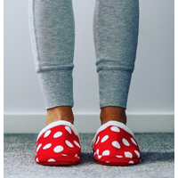 ARCHLINE Orthotic Slippers Slip On Scuffs Pain Relief Moccasins - Red Polka Dot - EUR 41 (Womens US 10) thumbnail