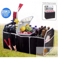 Deluxe Collapsible Car Boot Organiser with Cooler Bag Trunk Storage Bag Folding thumbnail