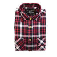 Mens Flannelette Shirt 100% Cotton Check Authentic Flannel Long Sleeve Vintage - Burgundy - S thumbnail