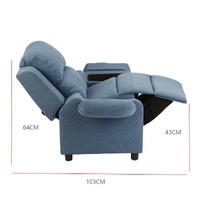 Set of 2 Erika Blue Kids Recliner Sofa Chair Blue Lounge Couch Armchair Childrens thumbnail