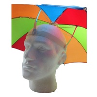 2pcs Set Rainbow Umbrella Hat + 70s Fake Moustache Costume Props Novelty Fancy thumbnail