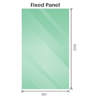 90x80cm Corner Frameless Shower Screen with Gunmetal Brackets and SS Hinges, Round Handle thumbnail