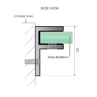 100cm Wall to Wall Frameless Shower Screen with White Brackets and Brass Hinges, Round Handle thumbnail