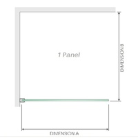 120x70cm Corner Frameless Shower Screen with Gunmetal Channel and SS Hinges, Round Handle thumbnail