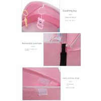 Pink Portable Multi-Purpose Baby Bed and Diaper Backpack - Lightweight, Waterproof, Canvas + Polyester Material, Travel Essential for Moms(With mosqui thumbnail