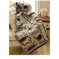 Green Cute Dog Pattern Soft and Absorbent 4-Layer Cotton Bath Towel for Adults and Children | Cartoon Design | 80*160 cm | Perfect for Bathing and Lou thumbnail