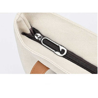 Beige And Brown Canvas Tote Bag for Women - Multi-Use Shoulder Handbag & Backpack, Large Capacity, 30x10x40cm thumbnail