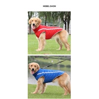Size 2XL Yellow Reflective Winter Dog Jacket - Warm & Waterproof Outdoor Coat for Large Breeds thumbnail