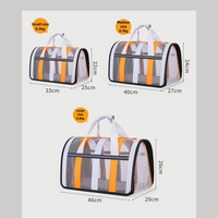 Size L Black and Red Foldable Pet Carrier Bag - Lightweight, Breathable, and Spacious for All Seasons thumbnail