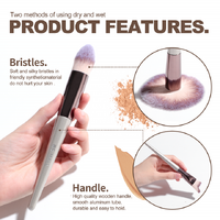 Beige 18-Piece Makeup Brush Set - Professional Synthetic Fiber Brushes with Wooden Handles for Flawless Beauty thumbnail