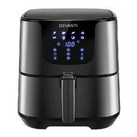 Devanti Air Fryer 7L LCD Fryers Oven Airfryer Kitchen Healthy Cooker Stainless Steel