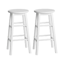 Artiss 2x Bar Stools Round Chairs Wooden White