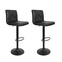 Artiss 2x Bar Stools Kitchen Dining Chairs Gas Lift Stool Leather Black