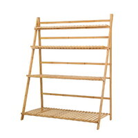 Artiss Bamboo Wooden Ladder Shelf Plant Stand Foldable