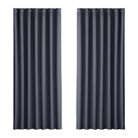 Artiss 2X Blockout Curtains Eyelet 240x230cm Charcoal