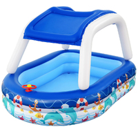 Bestway Kids Pool 213x155x132cm Inflatable Swimming w/ Canopy Play Pools 282L