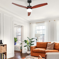 Devanti 52&#39;&#39; Ceiling Fan AC Motor 3 Blades w/Light - Dark Wood