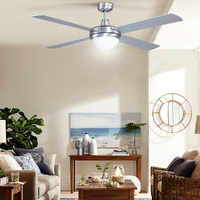 Devanti 52'' Ceiling Fan AC Motor w/Light w/Remote - Silver