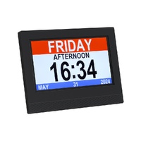 Artiss 7&quot; Digital Day Clock Calendar Alarm Black