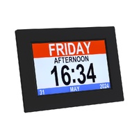 Artiss 8&quot; Digital Day Clock Calendar Alarm Black
