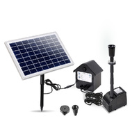 Gardeon Solar Pond Pump with Battery Kit LED Lights 6.6FT