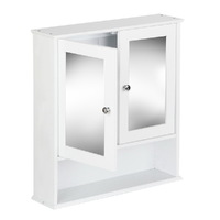 Artiss Bathroom Tallboy Storage Cabinet with Mirror - White