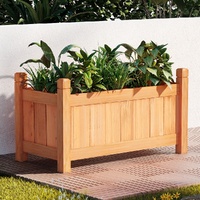Green Fingers Garden Bed 60x30x33cm Wooden Planter Box Raised Container Growing