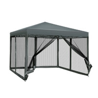 Instahut Gazebo Pop Up Marquee 3x3m Wedding Party Outdoor Camping Tent Canopy Shade Mesh Wall Grey