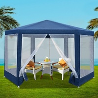 Instahut Gazebo?2x2m Marquee Wedding Party Tent Outdoor Camping Mesh Wall Canopy Shade Gazebos Navy