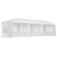 Instahut Gazebo 3x9m Marquee Wedding Party Tent Outdoor Camping Side Wall Canopy 5 Panel White