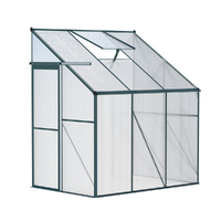 Greenfingers Greenhouse 1.9x1.27x2.13M Lean-to Aluminium Polycarbonate Green House Garden Shed