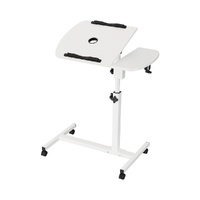 Artiss Laptop Table Desk Adjustable Stand With Fan - White