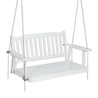 Gardeon Porch Swing Chair with Chain Garden Bench Outdoor Furniture Wooden White